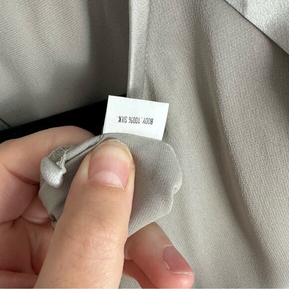 Kay Unger Silk Deep Champagne Taupe Cape Long Sleeved Evening Dress Size 12 - Picture 9 of 11